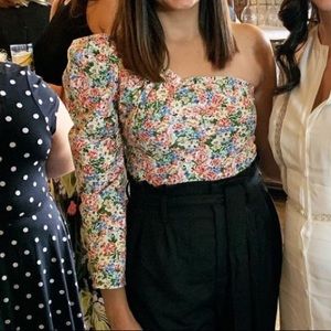 Zara one shoulder floral top